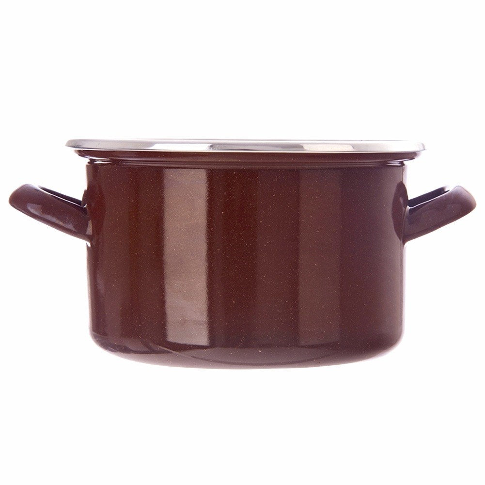 BROWN enamel pot 18 cm, 2 l