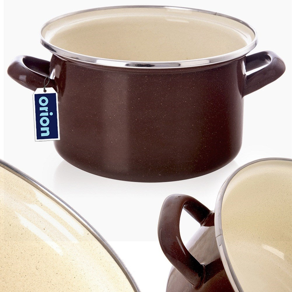BROWN enamel pot 18 cm, 2 l