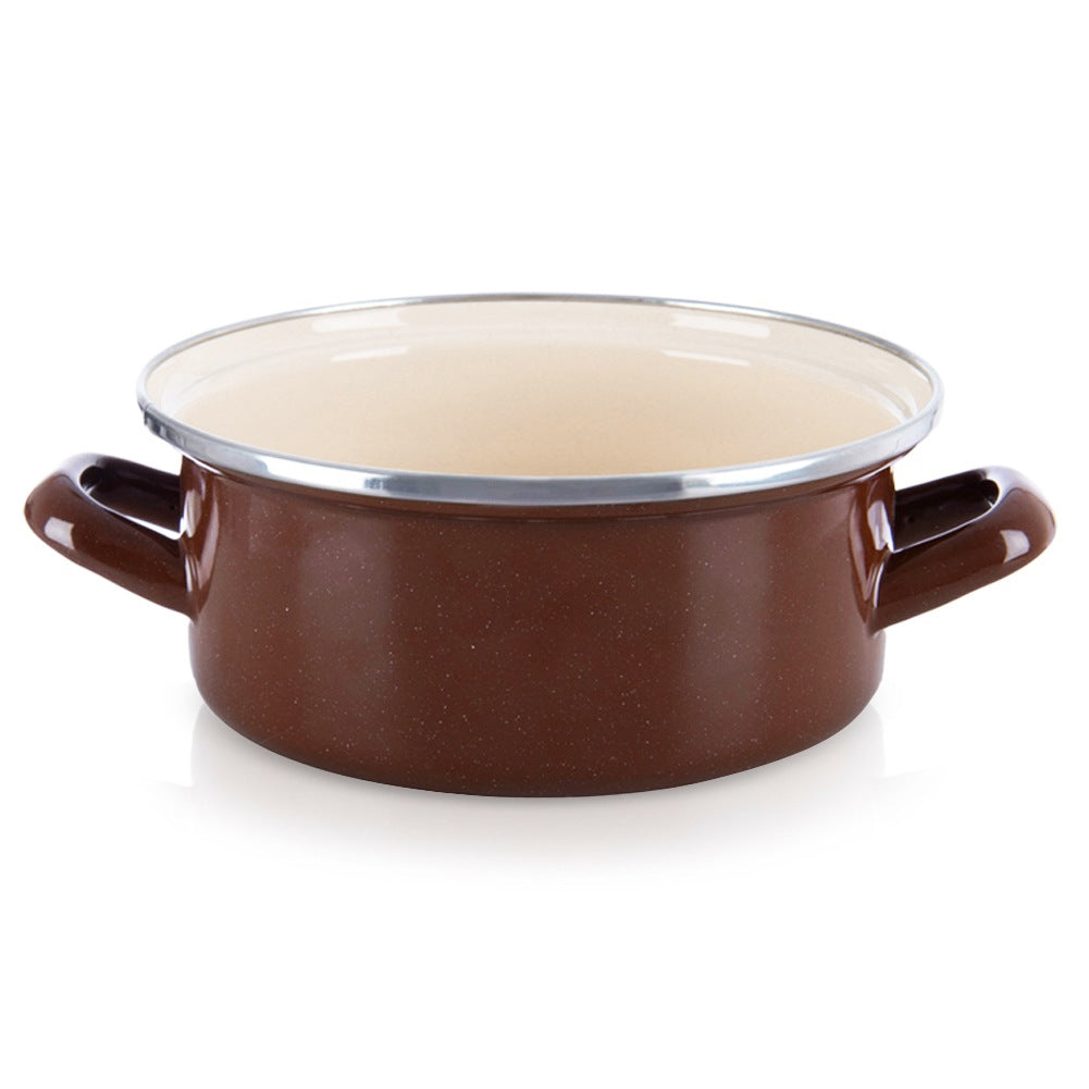 BROWN enamel pot 20.5 cm, 2.2 l