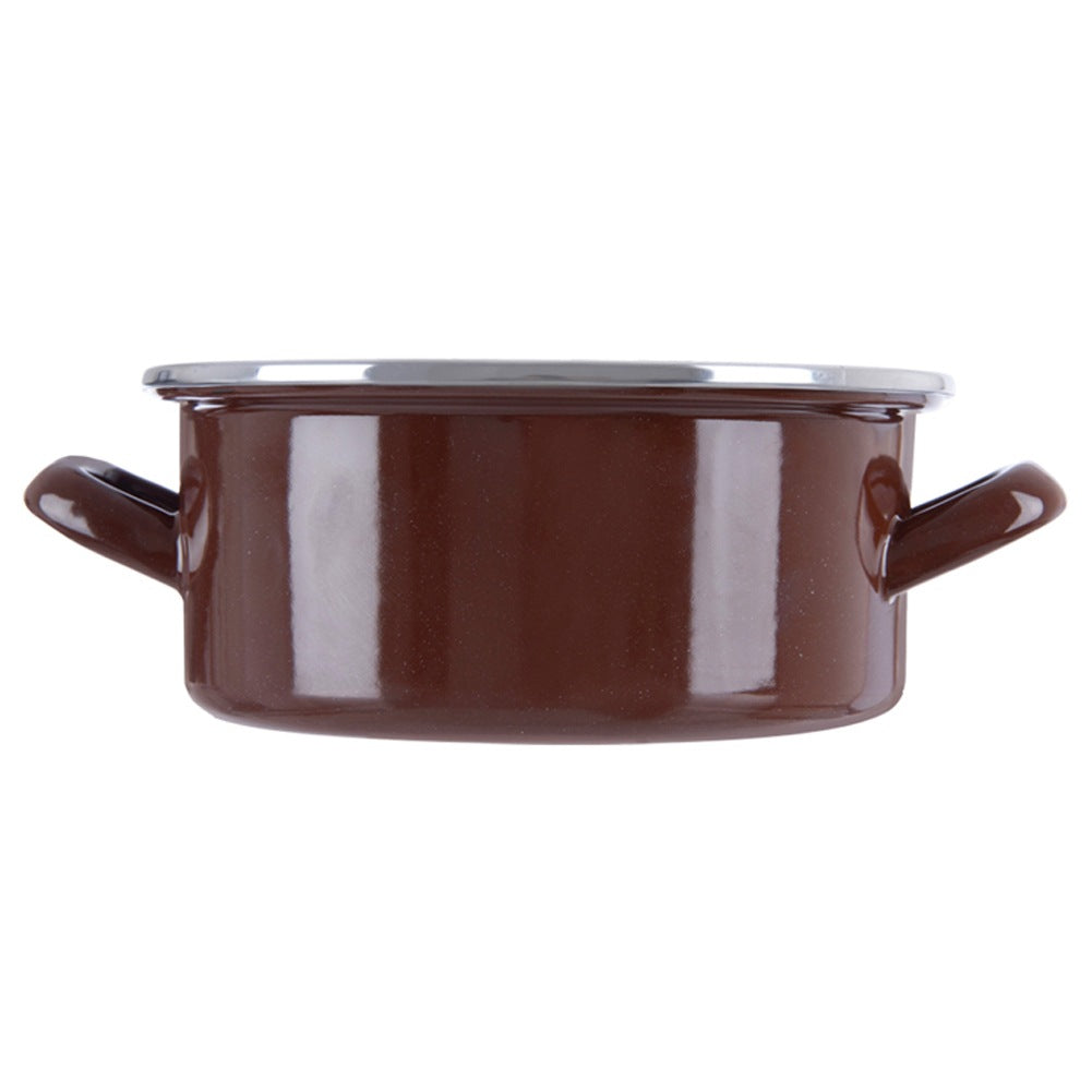 BROWN enamel pot 20.5 cm, 2.2 l