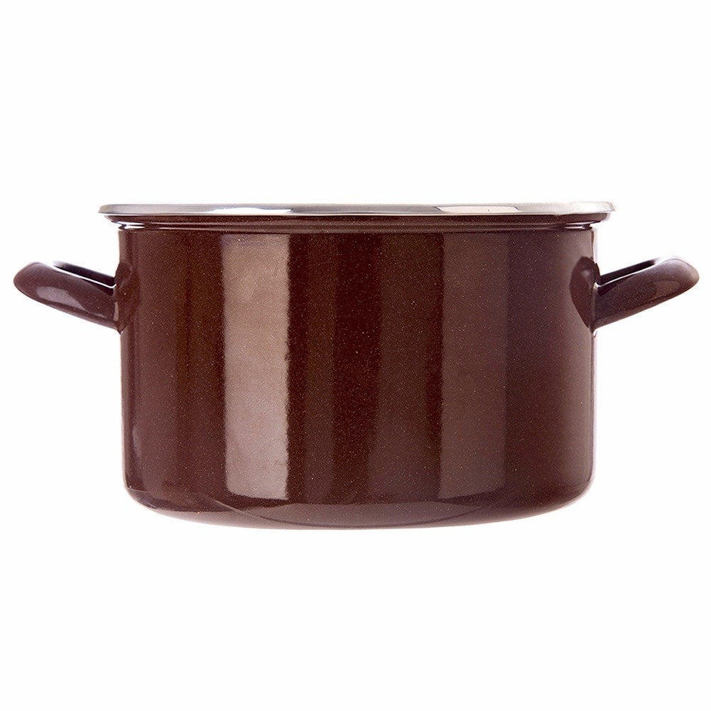BROWN enamel pot 20 cm, 3 l