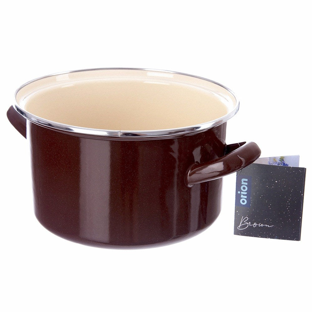 BROWN enamel pot 20 cm, 3 l