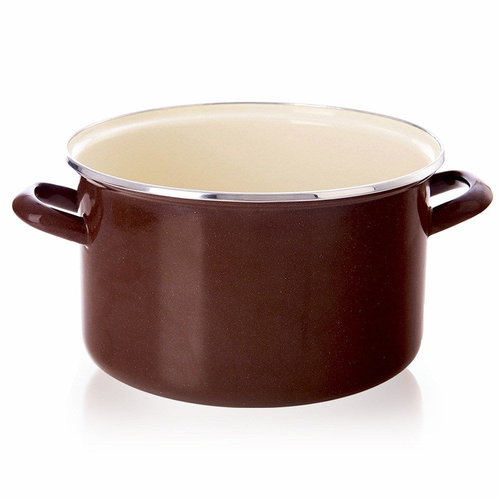 BROWN enamel pot 22 cm, 4 l