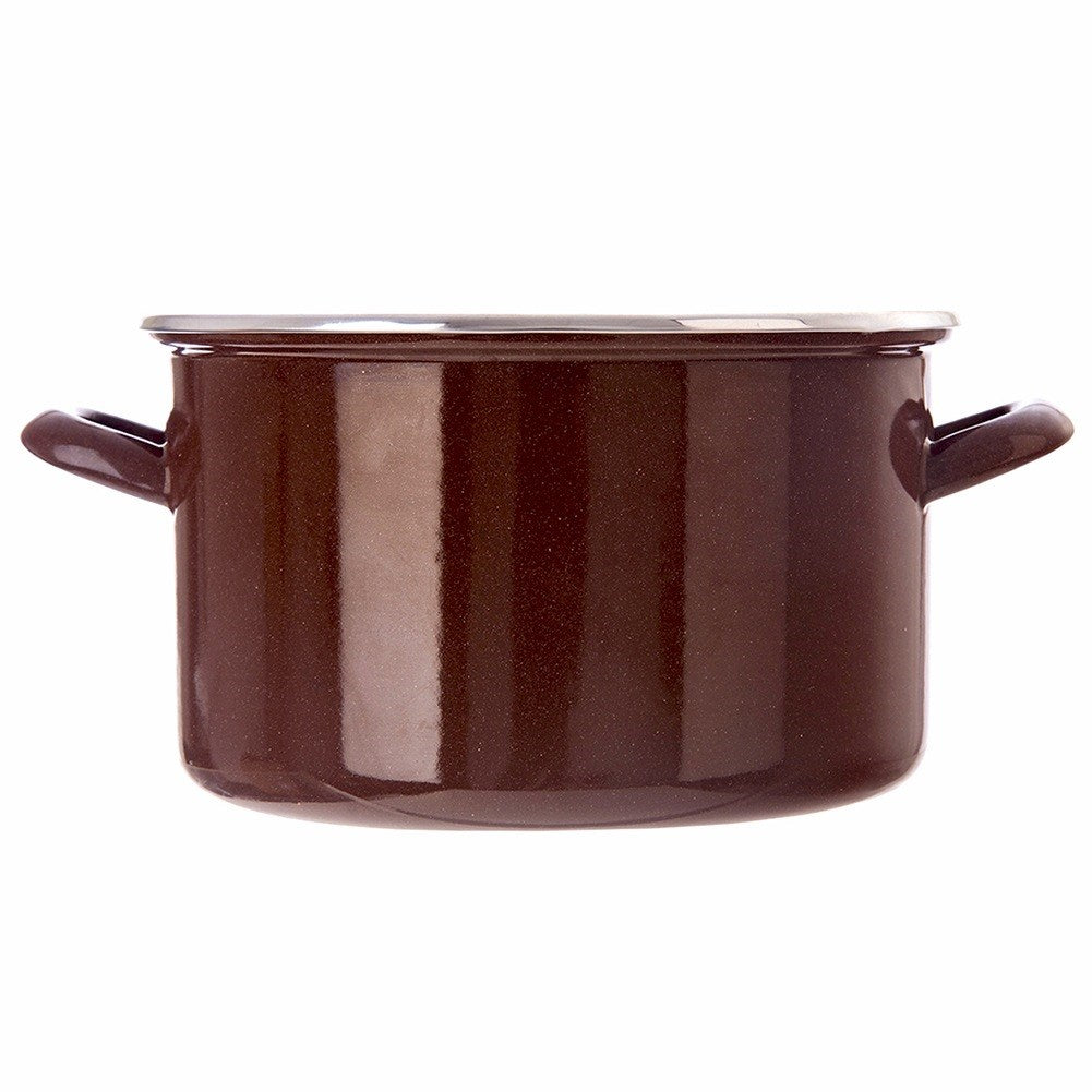 BROWN enamel pot 22 cm, 4 l
