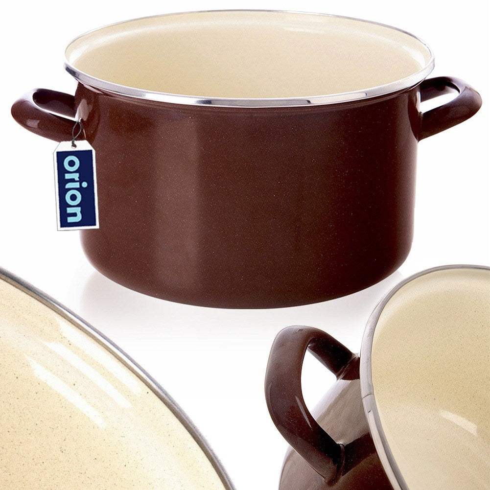 BROWN enamel pot 22 cm, 4 l