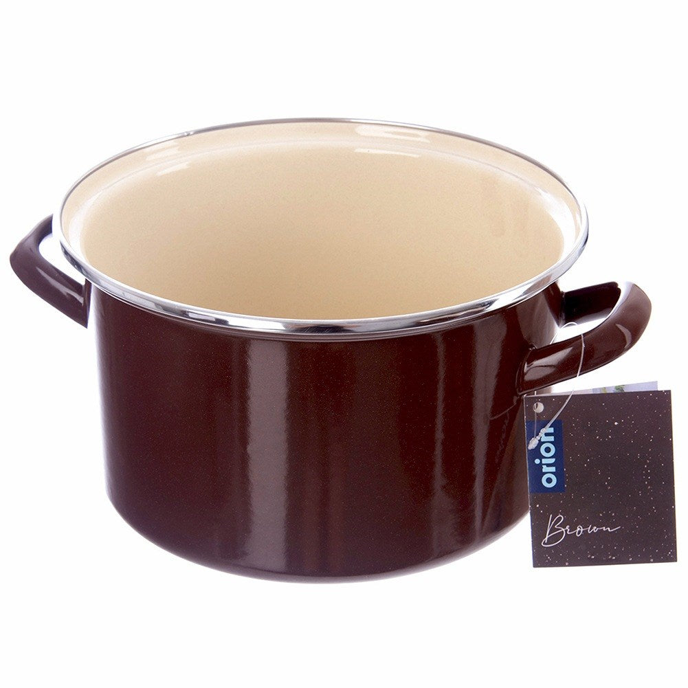BROWN enamel pot 22 cm, 4 l