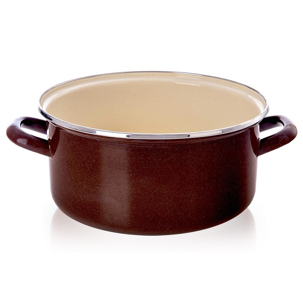 BROWN enamel pot 24 cm, 4 l