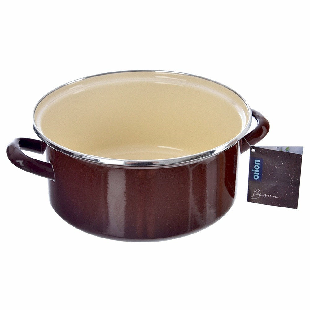 BROWN enamel pot 24 cm, 4 l
