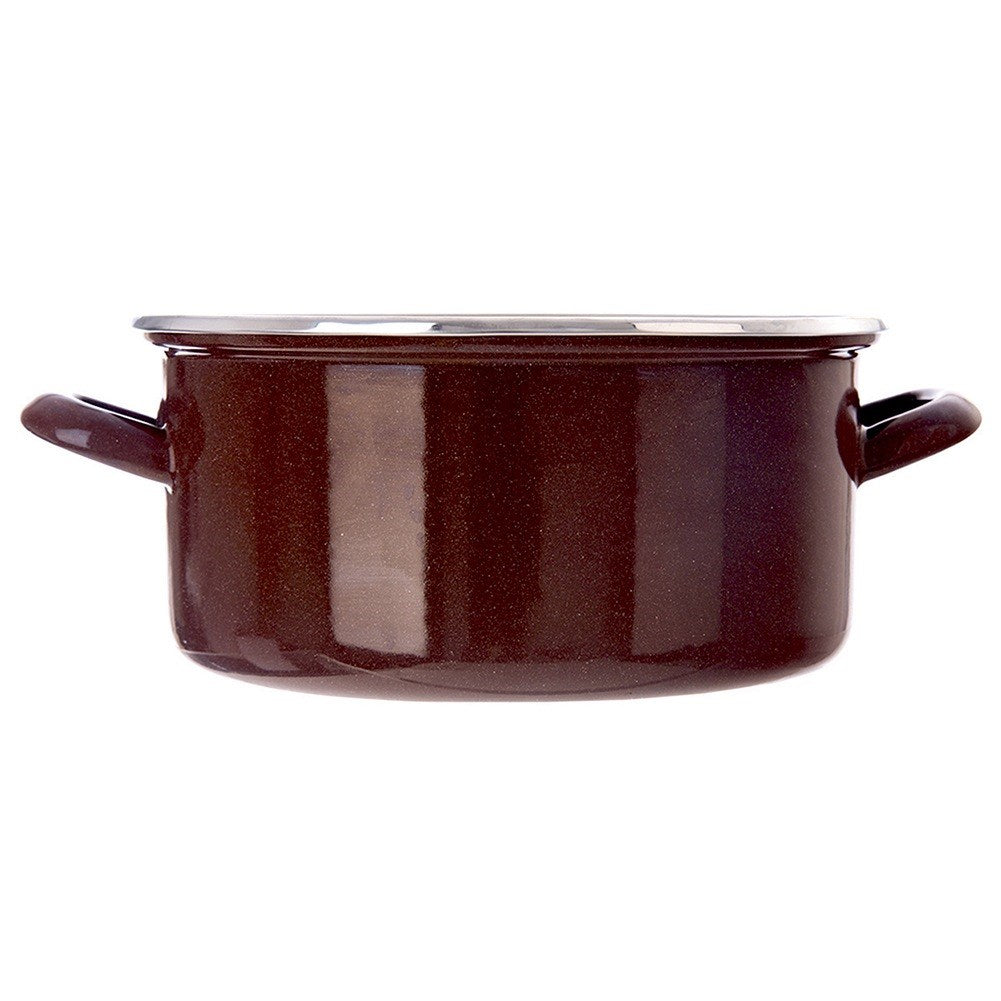 BROWN enamel pot 24 cm, 4 l