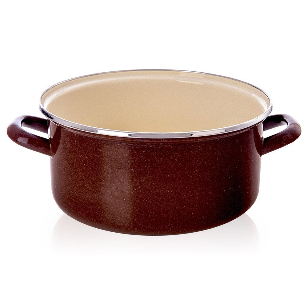 BROWN enamel pot 26 cm, 5 l