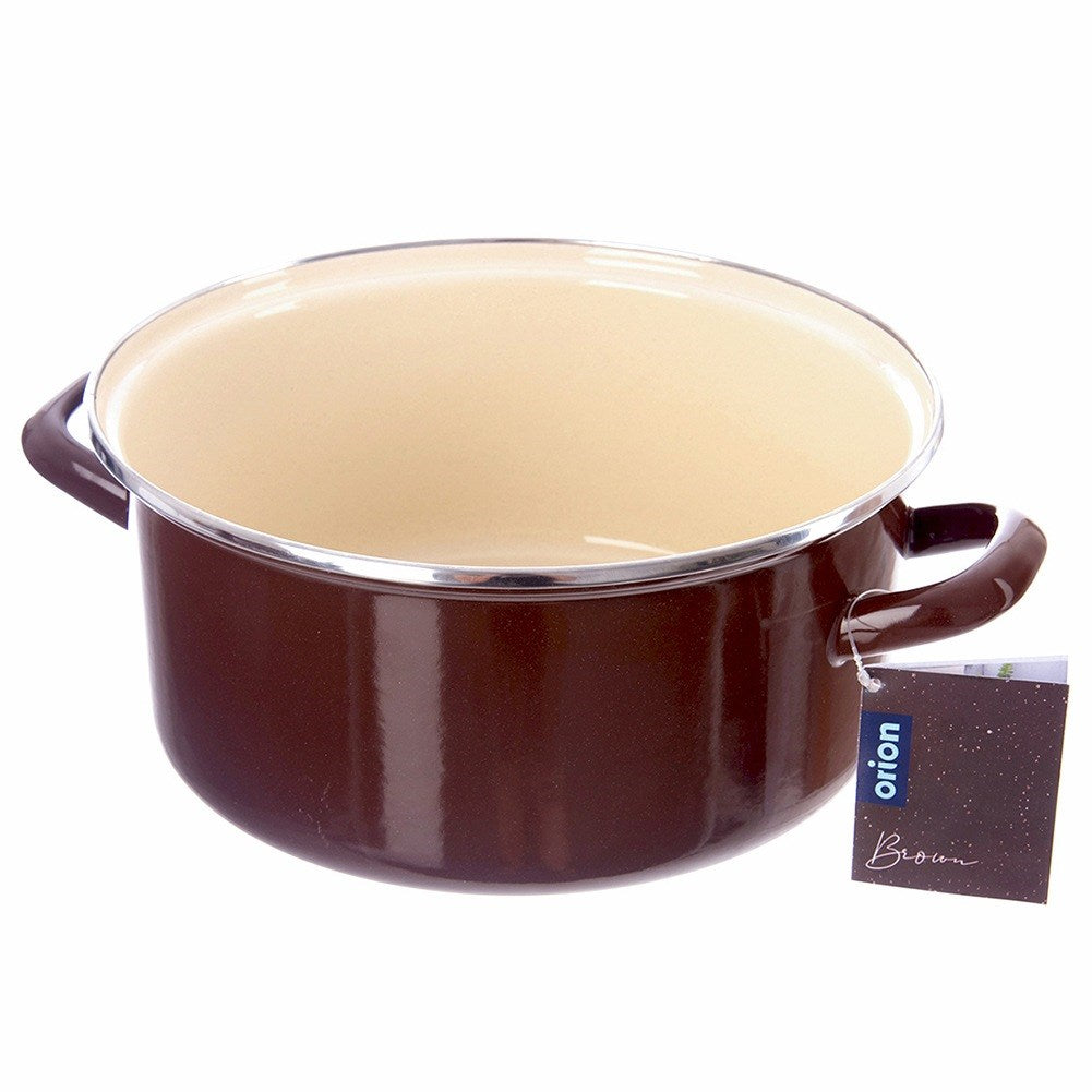 BROWN enamel pot 26 cm, 5 l