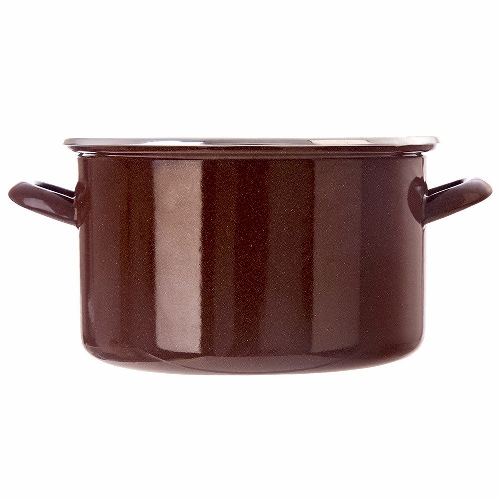 BROWN enamel pot 26 cm, 6.5 l