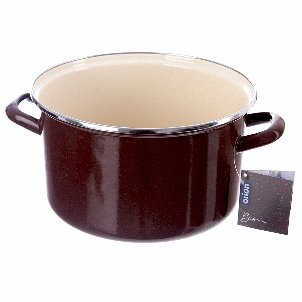 BROWN enamel pot 26 cm, 6.5 l