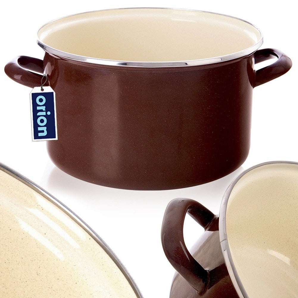 BROWN enamel pot 26 cm, 6.5 l