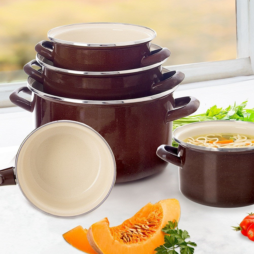 BROWN enamel pot 28 cm, 8 l