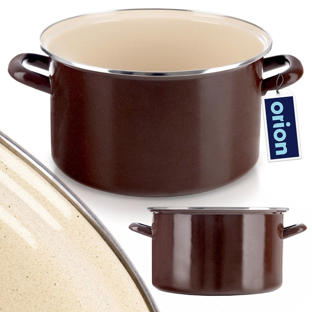 BROWN enamel pot 28 cm, 8 l