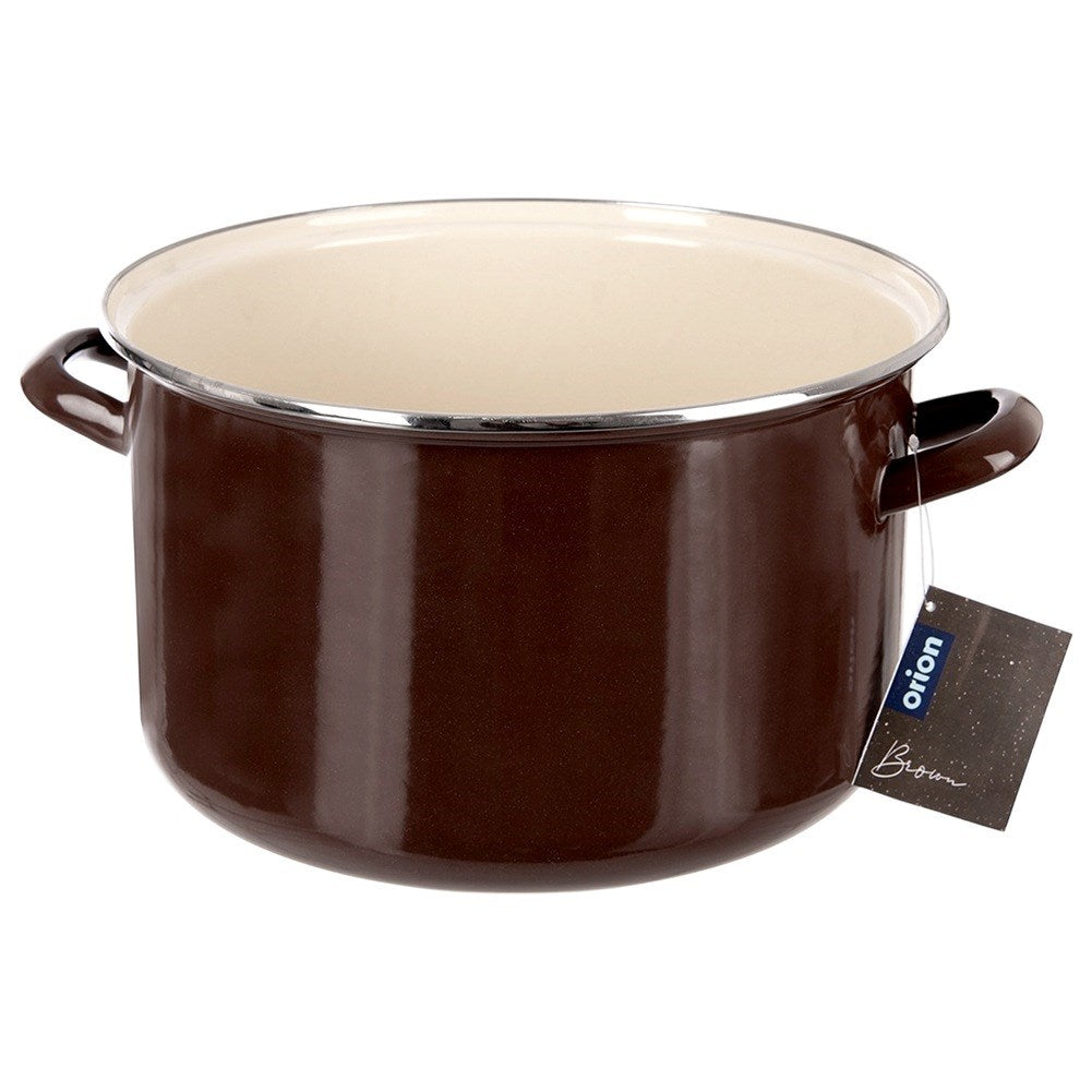 BROWN enamel pot 30 cm, 10 l