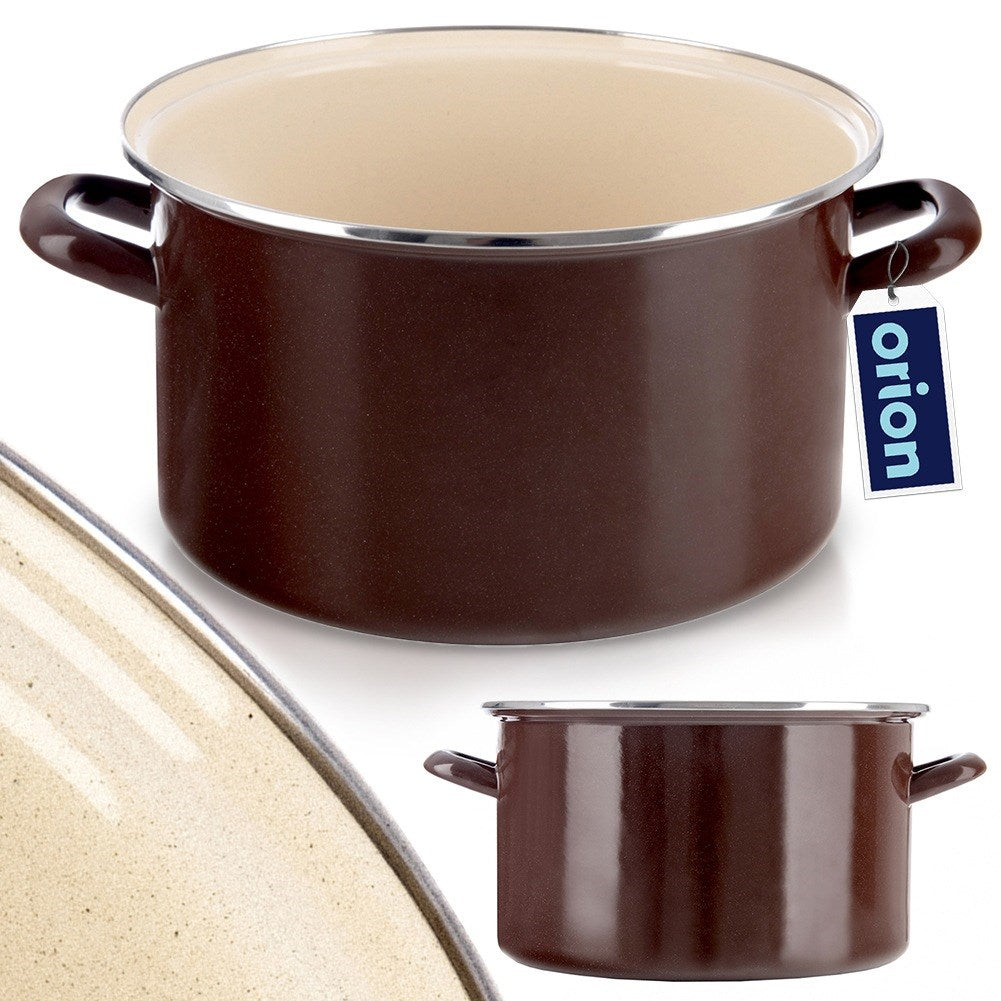 BROWN enamel pot 30 cm, 10 l