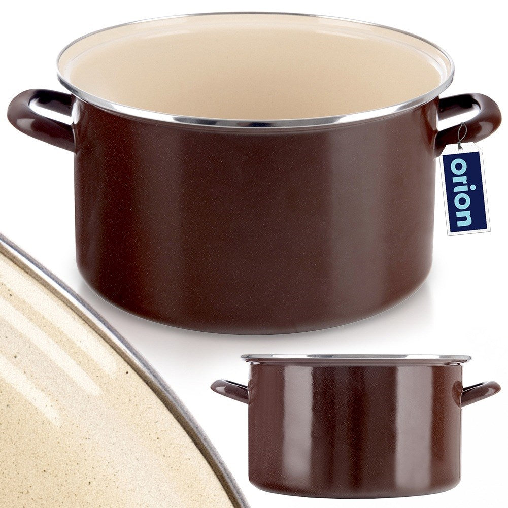 BROWN enamel pot 32 cm, 11.5 l