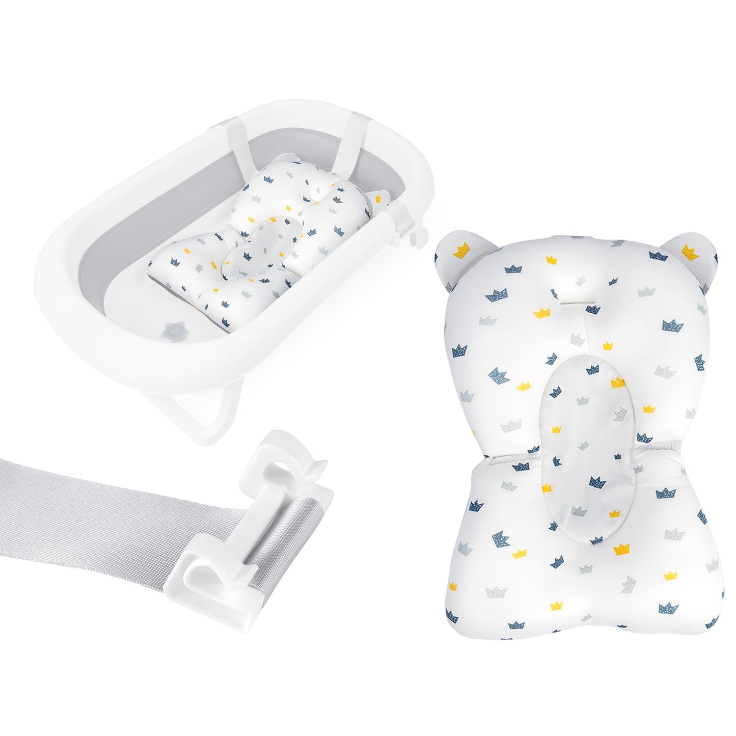 Baby Bath Pillow Insert, Quick-Dry, White/Blue