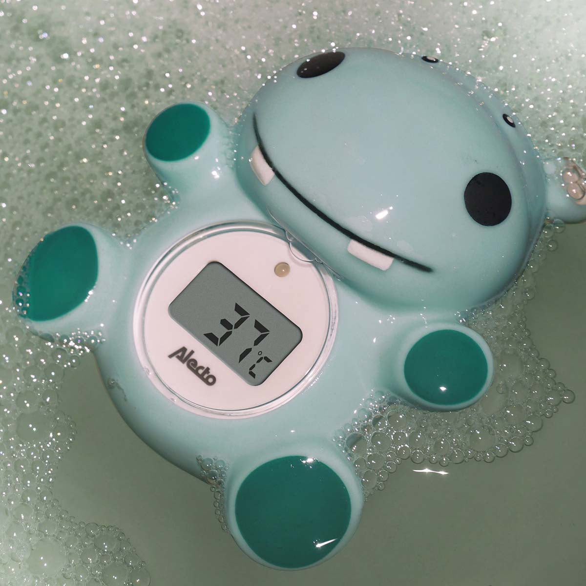 Baby Bath & Room Thermometer, Floating Hippo Design