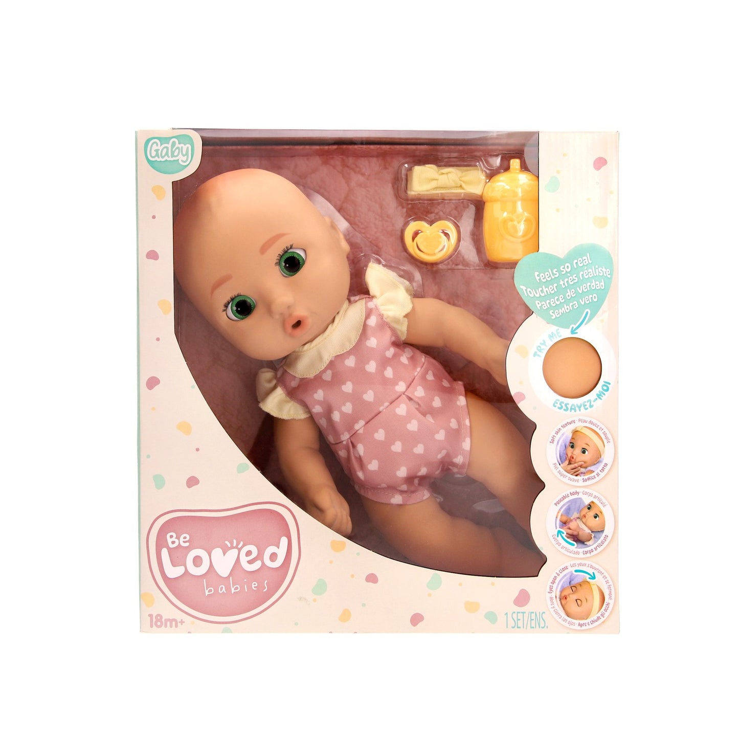Realistic Baby Doll, 38 cm, Pink Outfit with Accessories