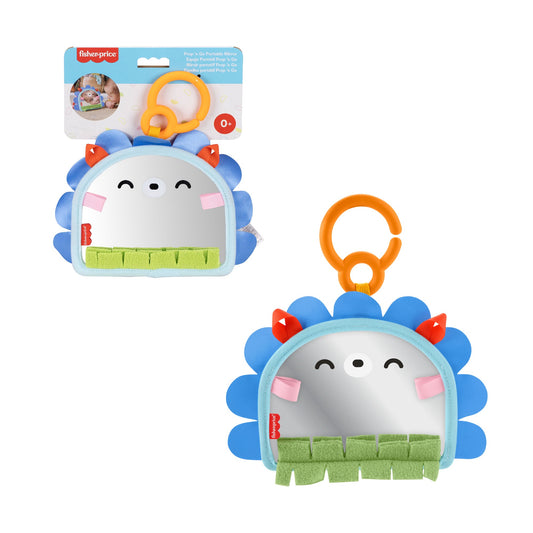 Baby Hedgehog Mirror with Sensory Tags for Tummy Time