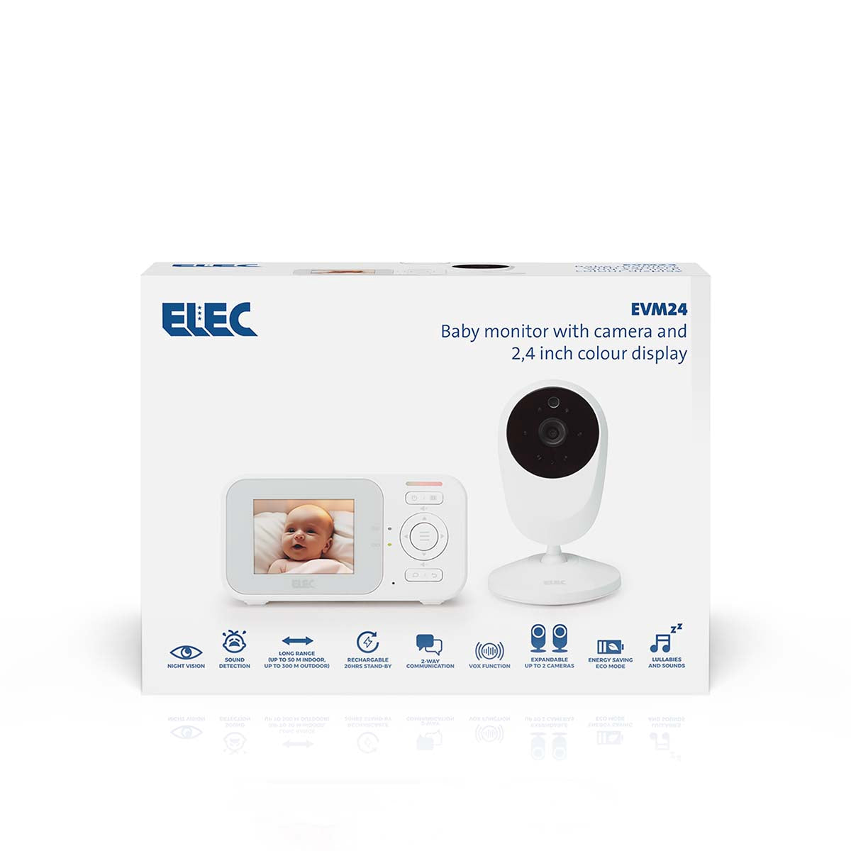 Baby Monitor with Camera, 2.4" Display, Night Vision