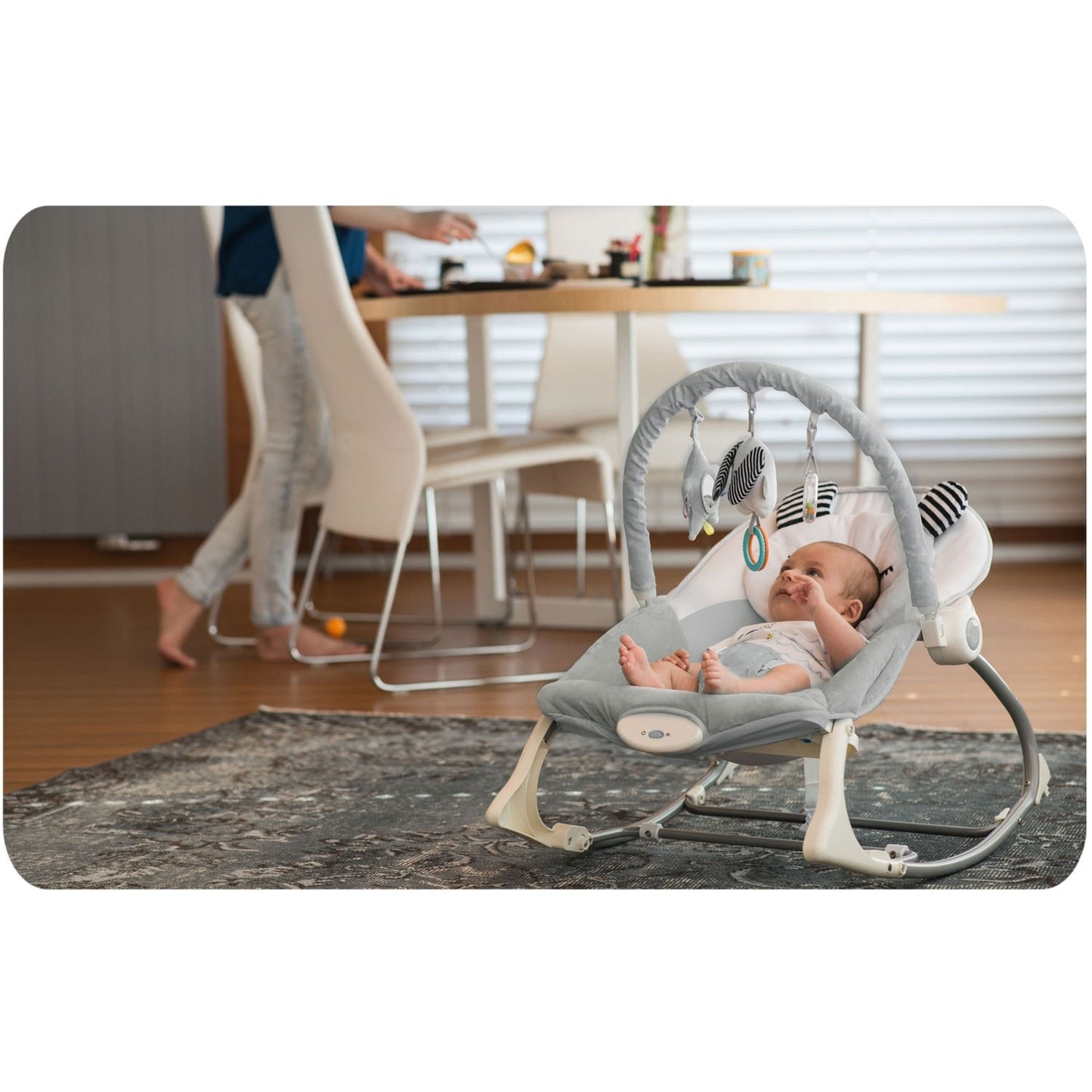 Baby Rocker with Vibration, Pink – Multifunctional, Safe