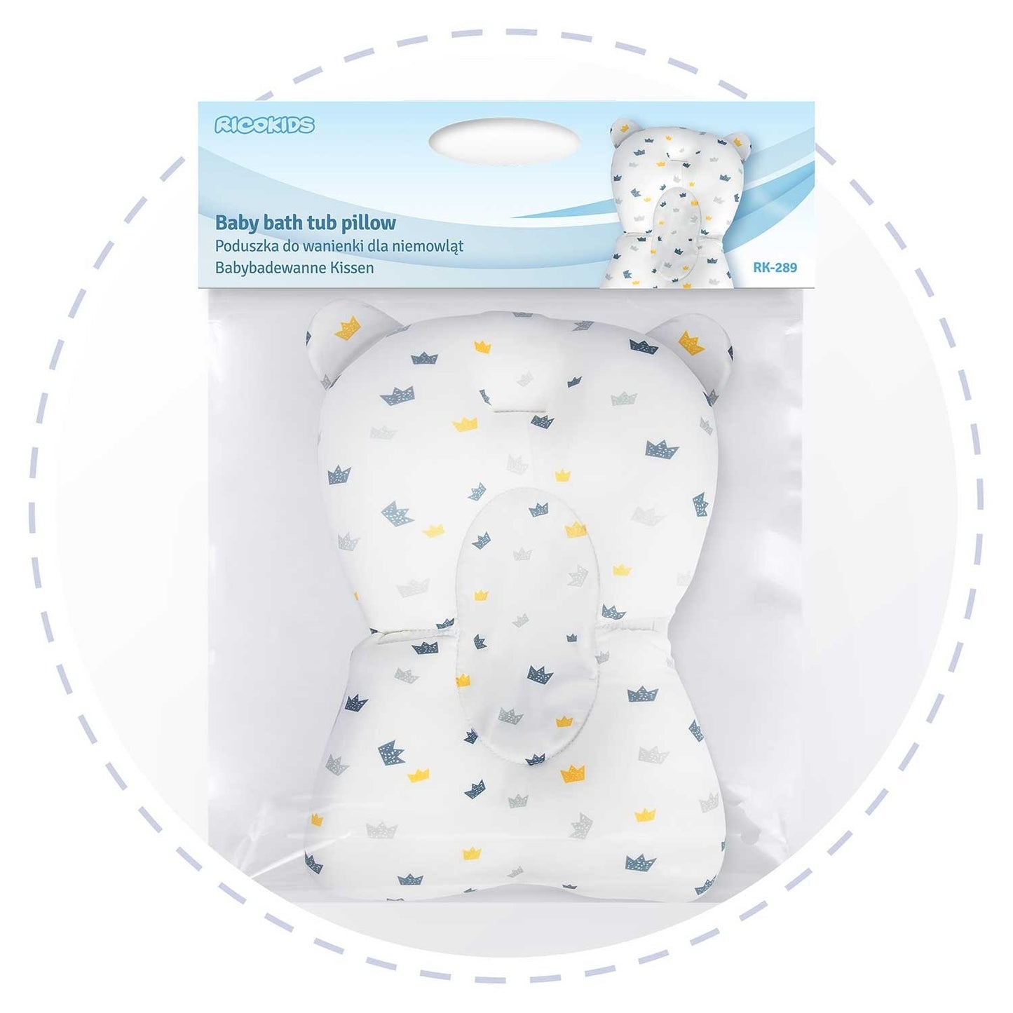Baby bath pillow Ricokids White/Blue