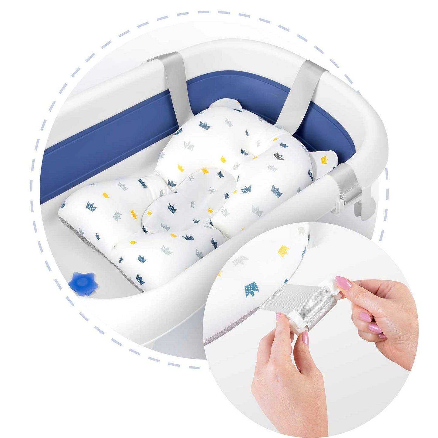 Baby bath pillow Ricokids White/Blue