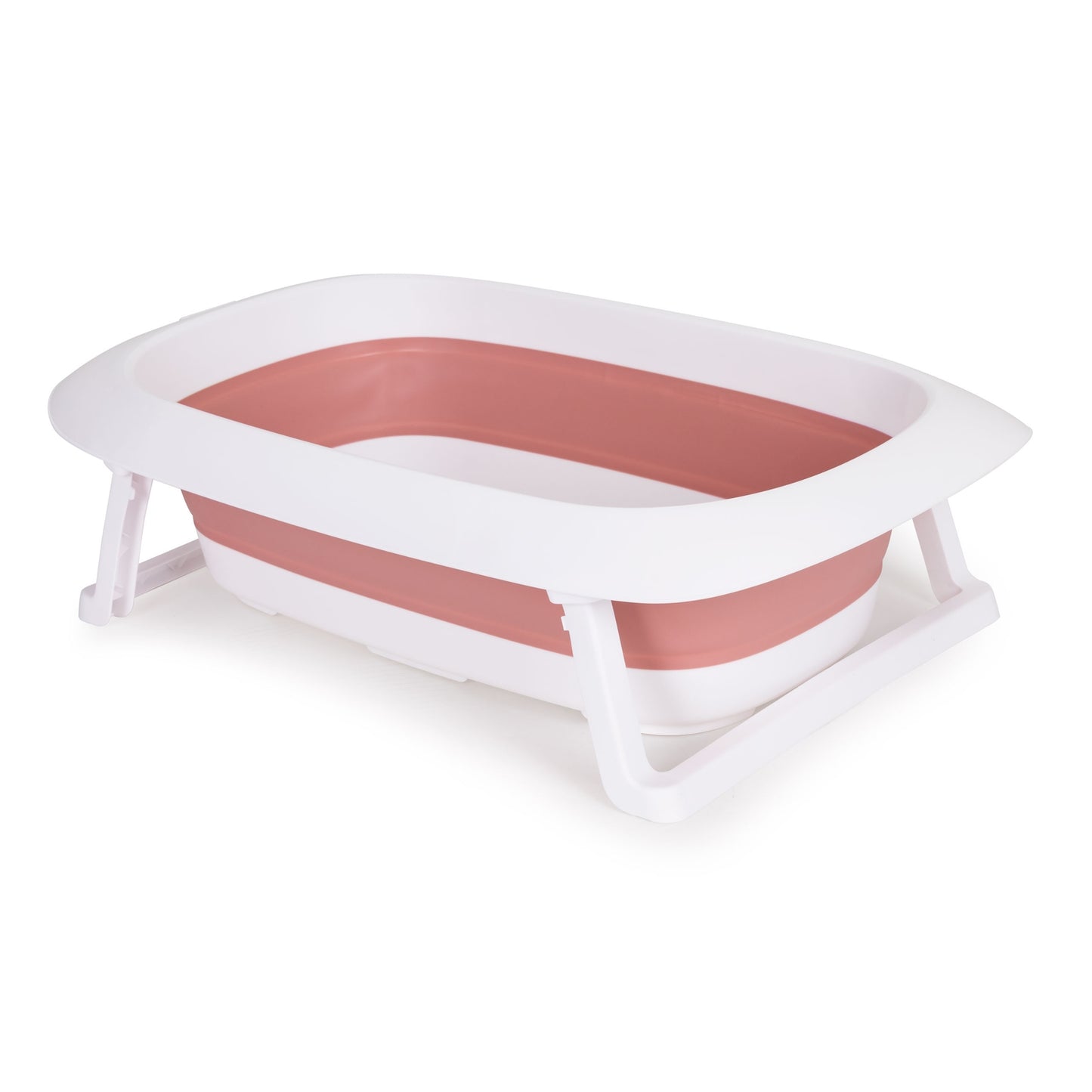 Baby bath pink folding bathtub with drain - Fudge