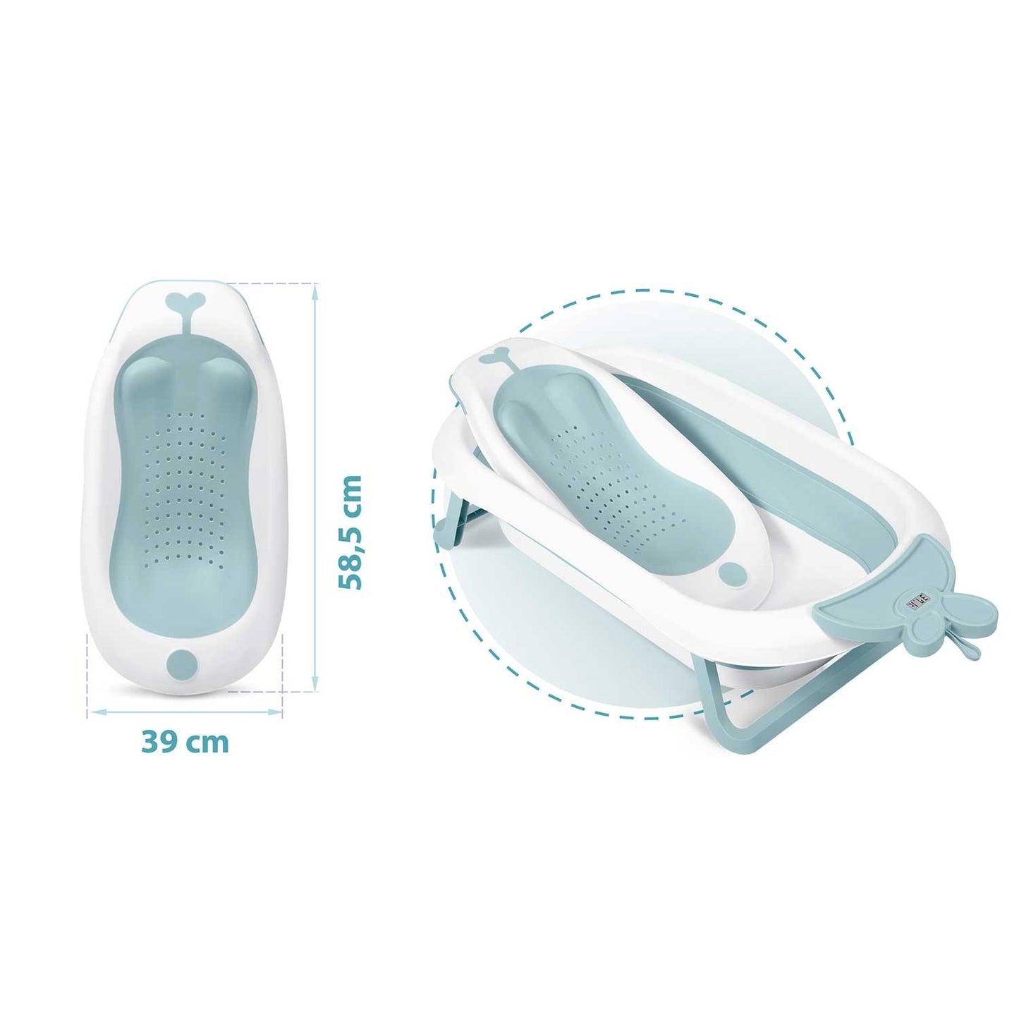 Baby bath support insert Ricokids white-blue