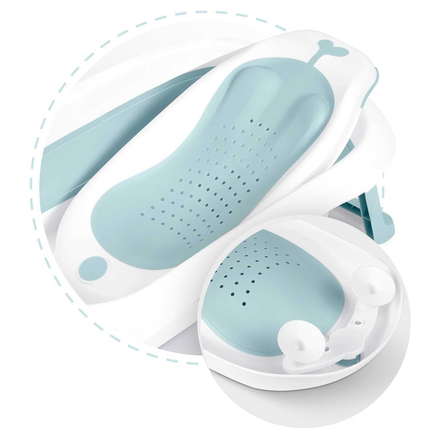 Baby bath support insert Ricokids white-blue