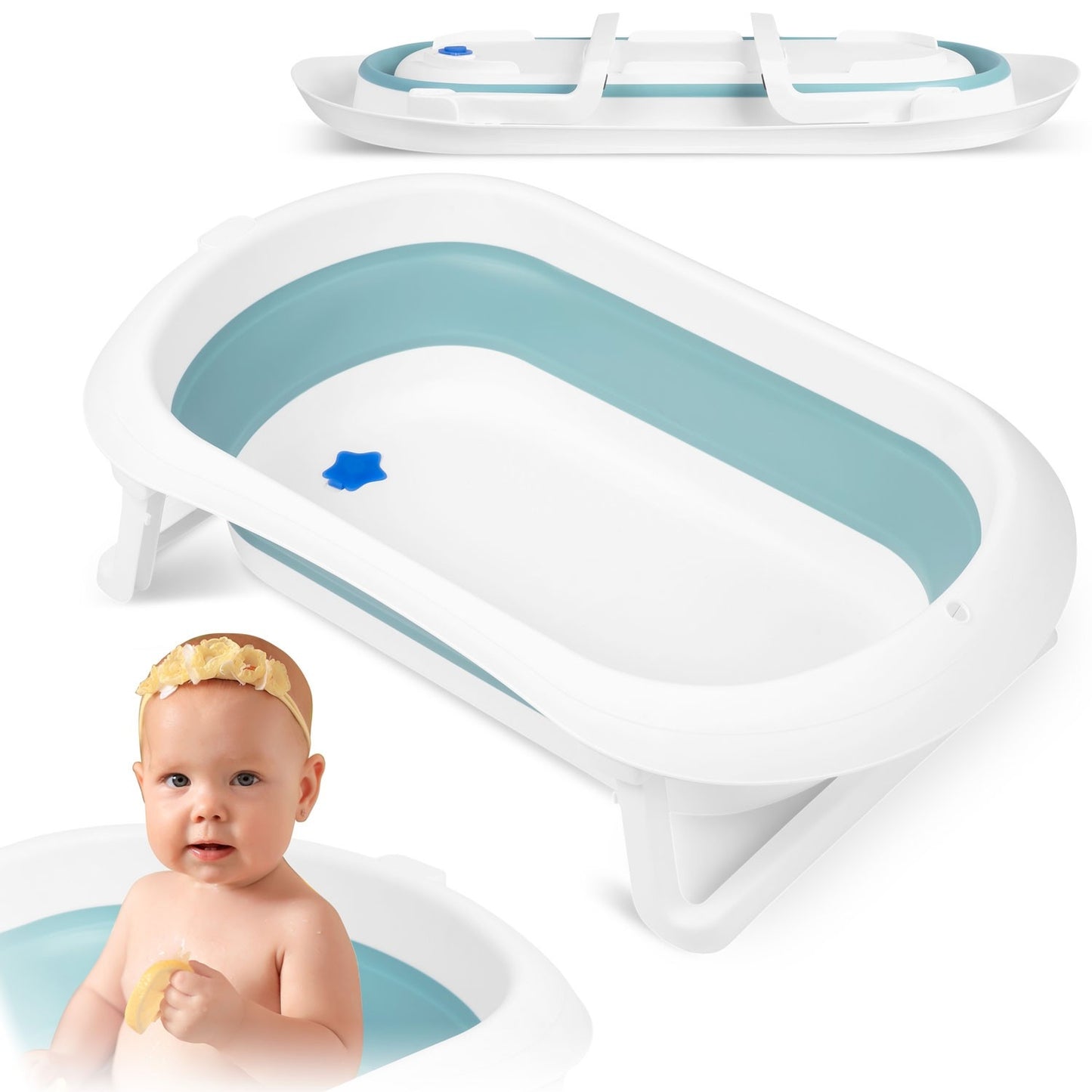 Baby bathtub RK-281 white and blue