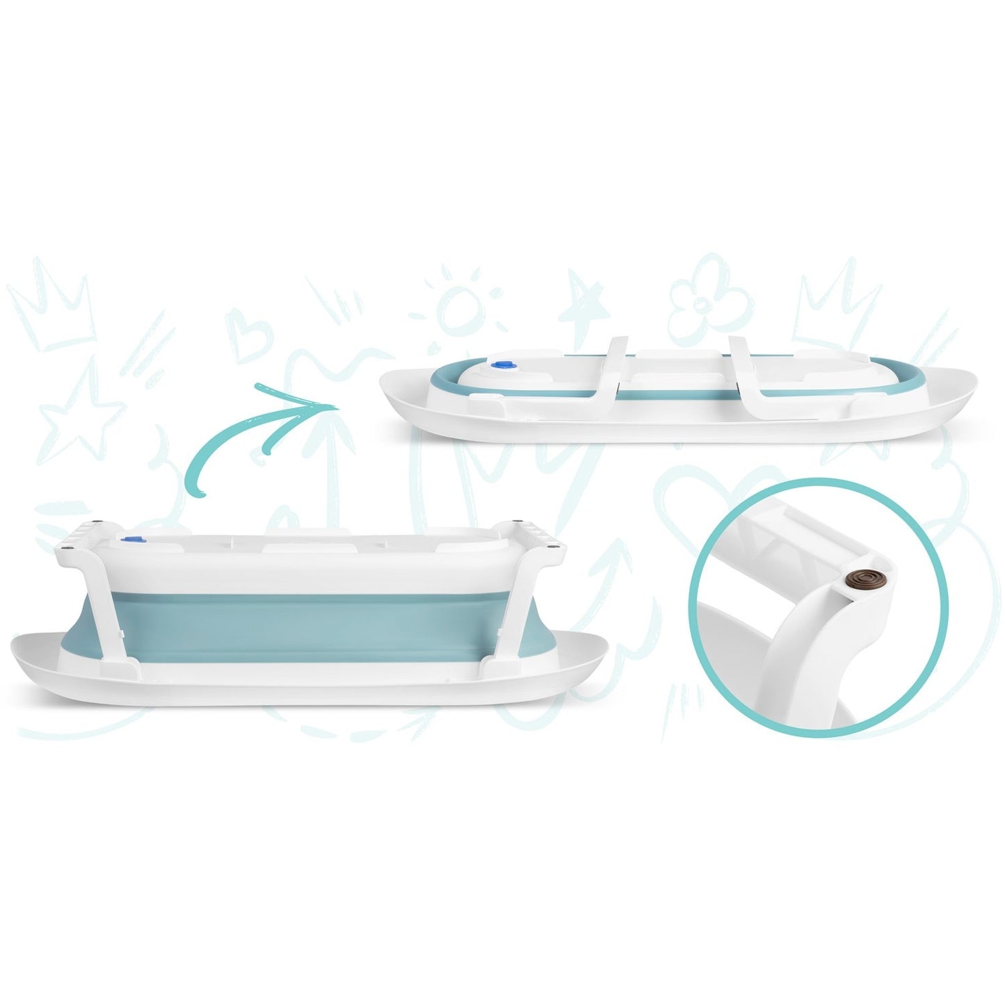 Baby bathtub RK-281 white and blue
