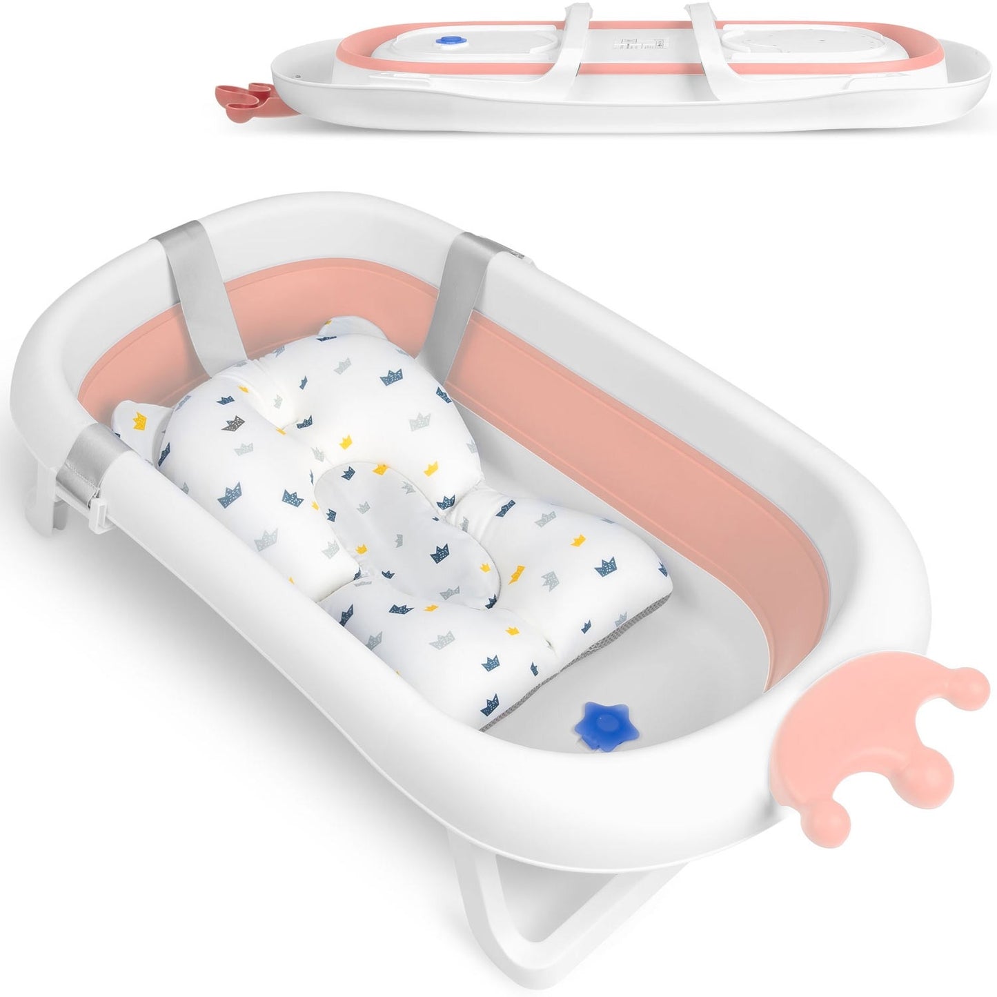 Baby bathtub with pillow RK-280 white/pink