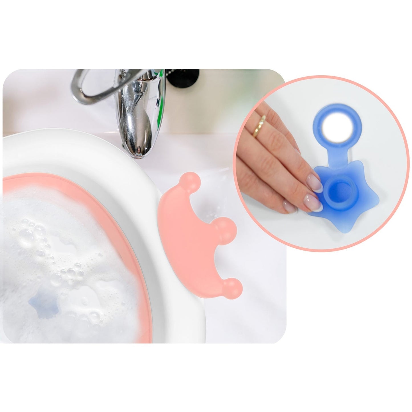 Baby bathtub with pillow RK-280 white/pink