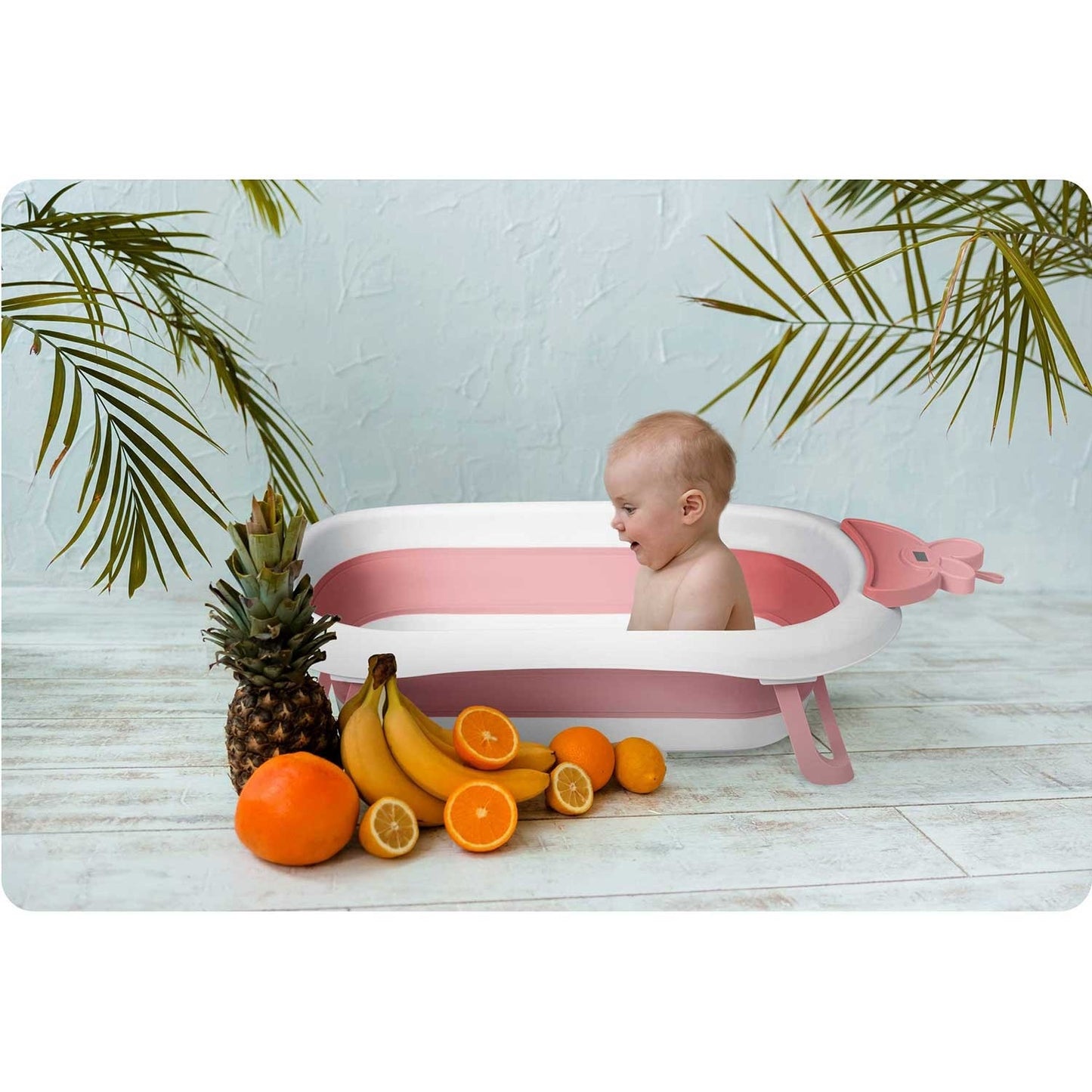 Baby bath with thermometer RK-282 white/pink