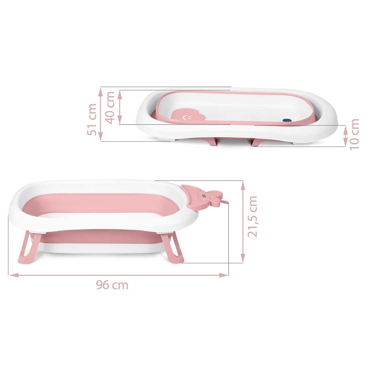 Baby bath with thermometer RK-282 white/pink