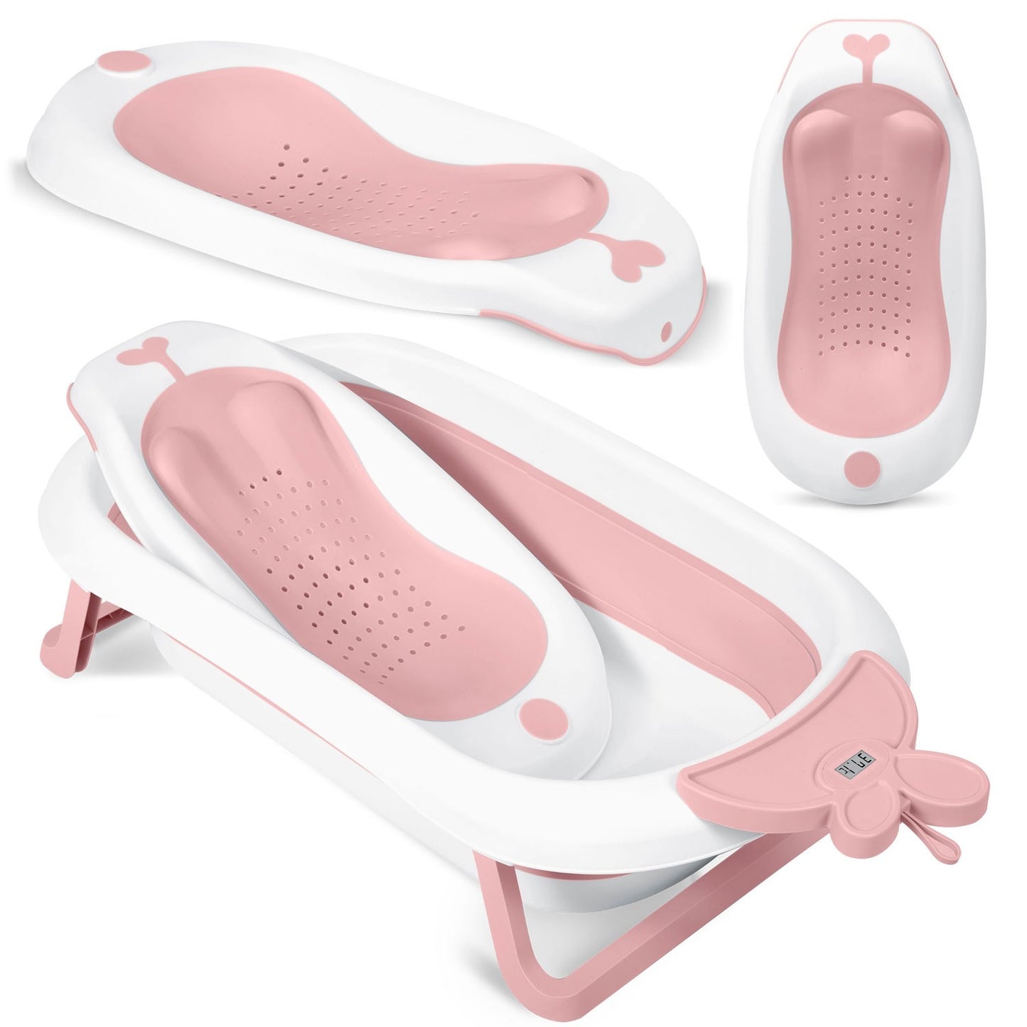Baby bath with thermometer and insert RK-282 white/pink