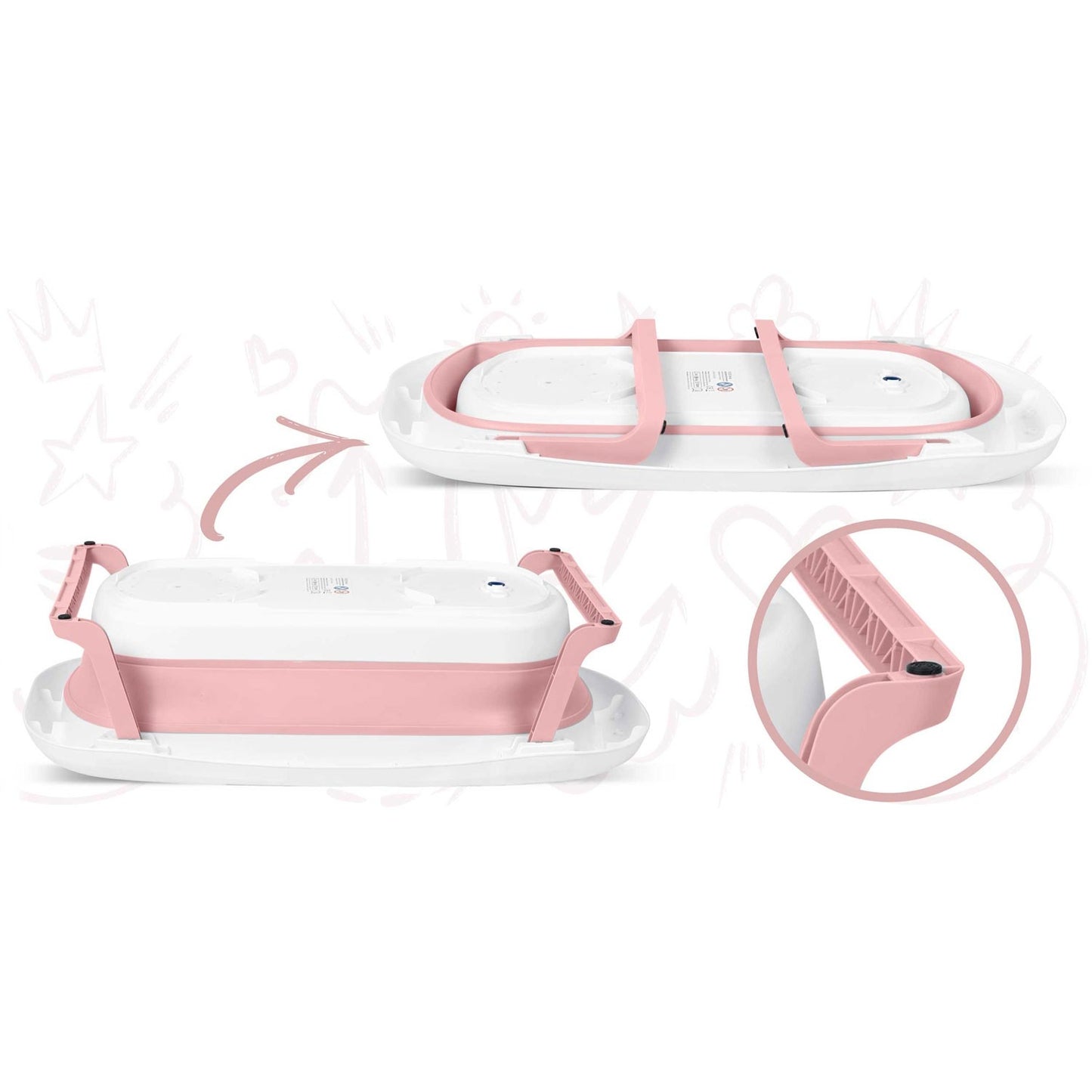 Baby bath with thermometer and insert RK-282 white/pink
