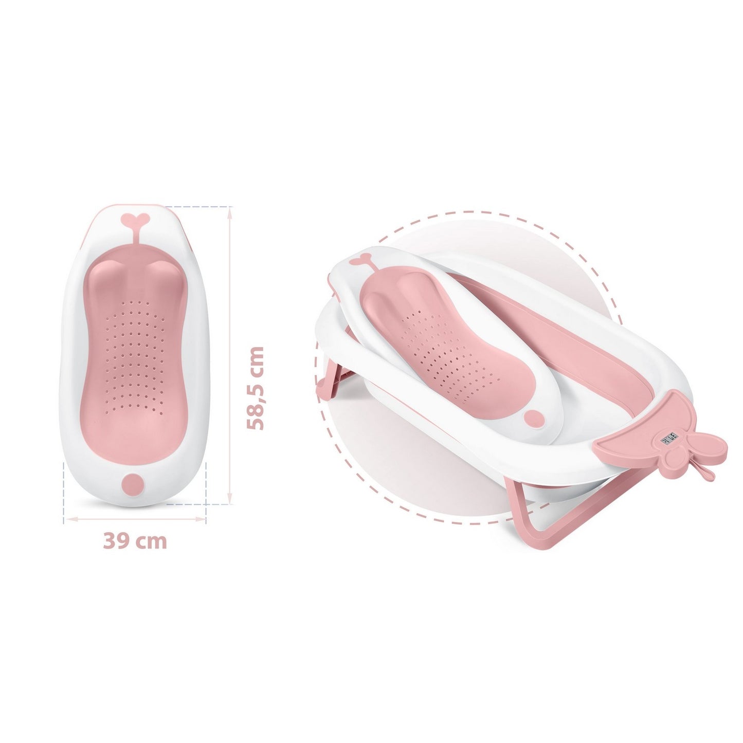 Baby bath with thermometer and insert RK-282 white/pink
