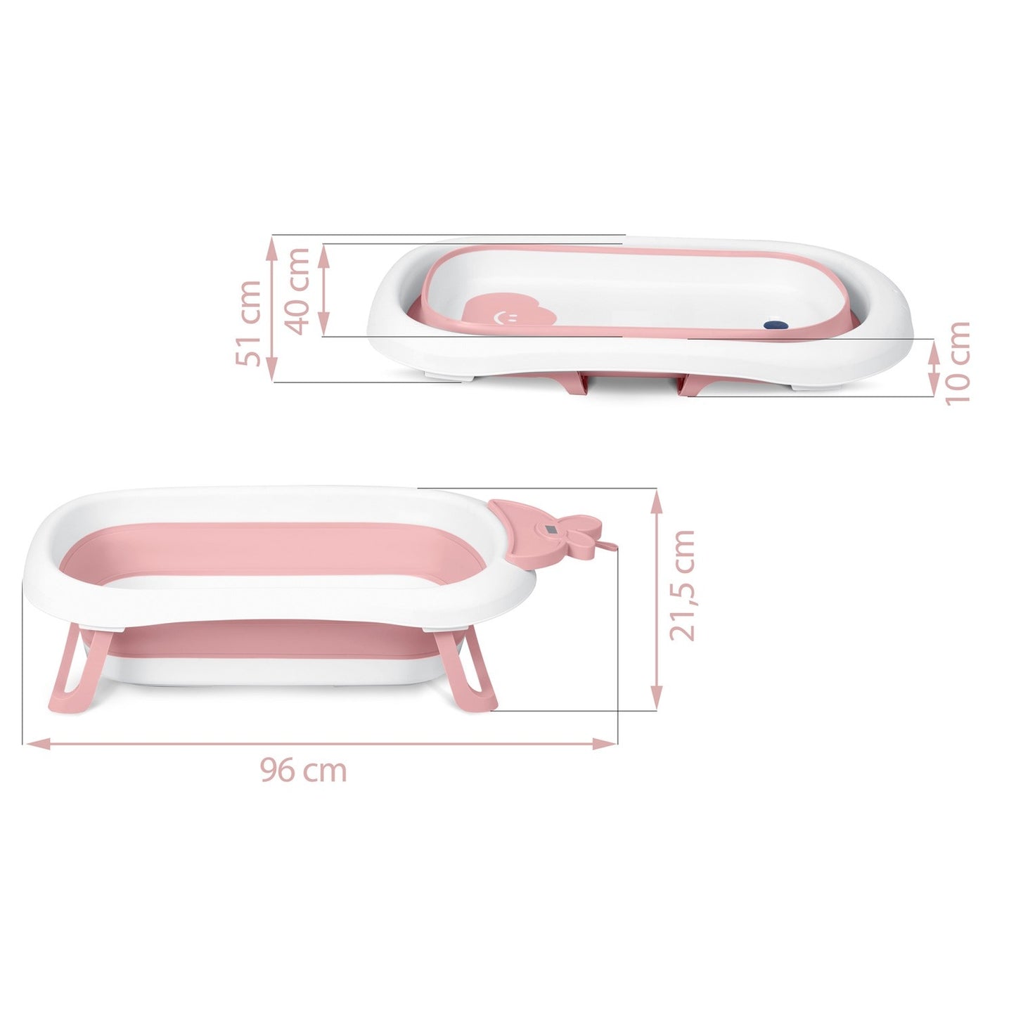 Baby bath with thermometer and insert RK-282 white/pink