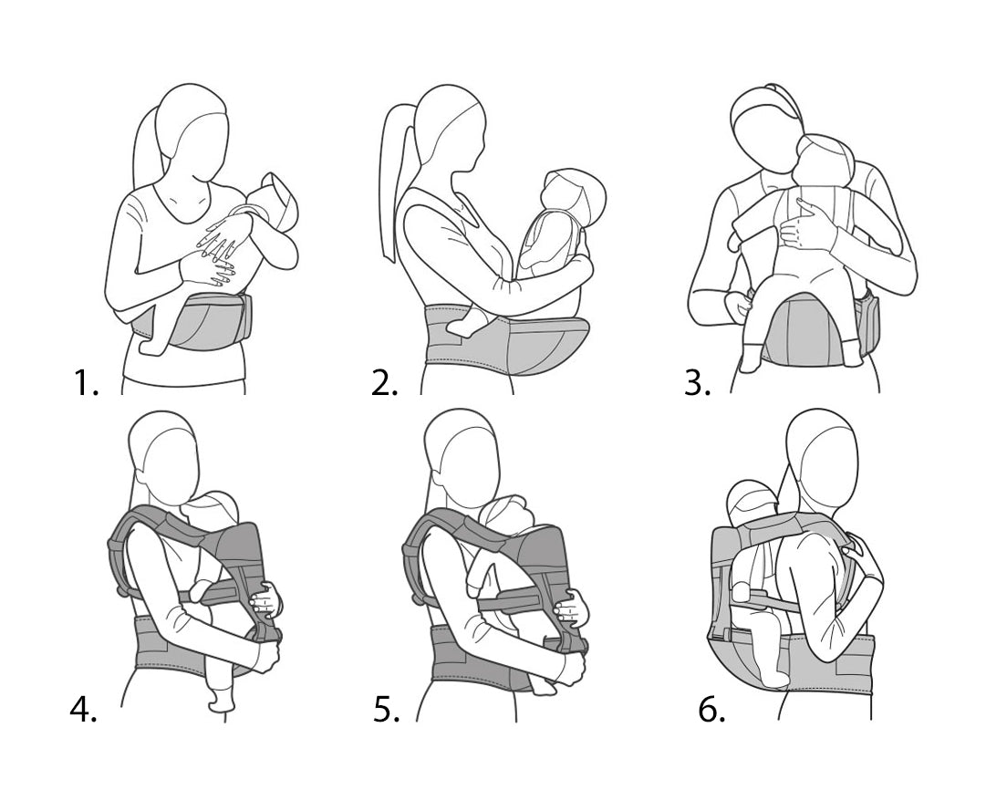 Baby carrier and hip belt with harness for carrying 15kg children ECOTOYS