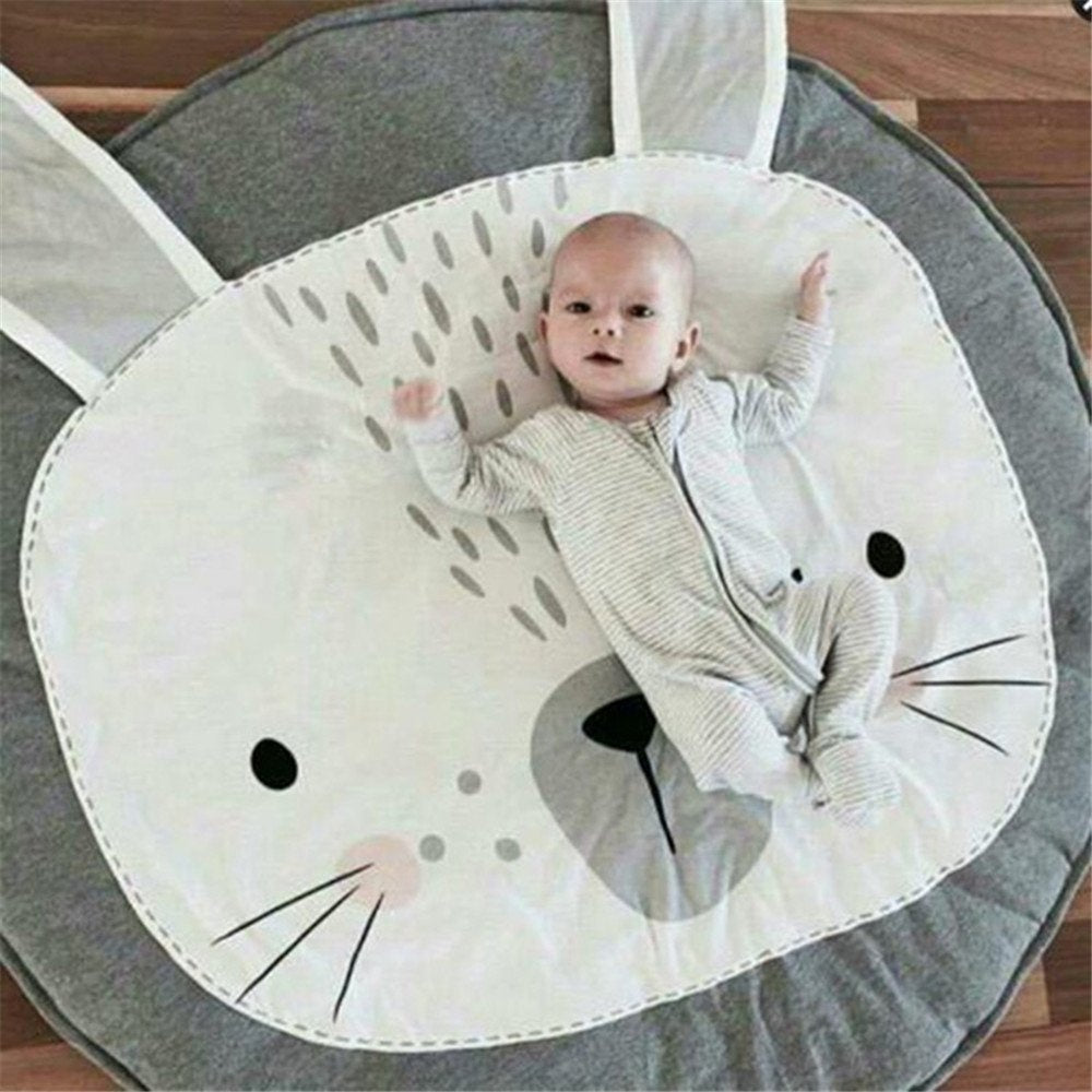 Baby mat round grey rabbit 85cm