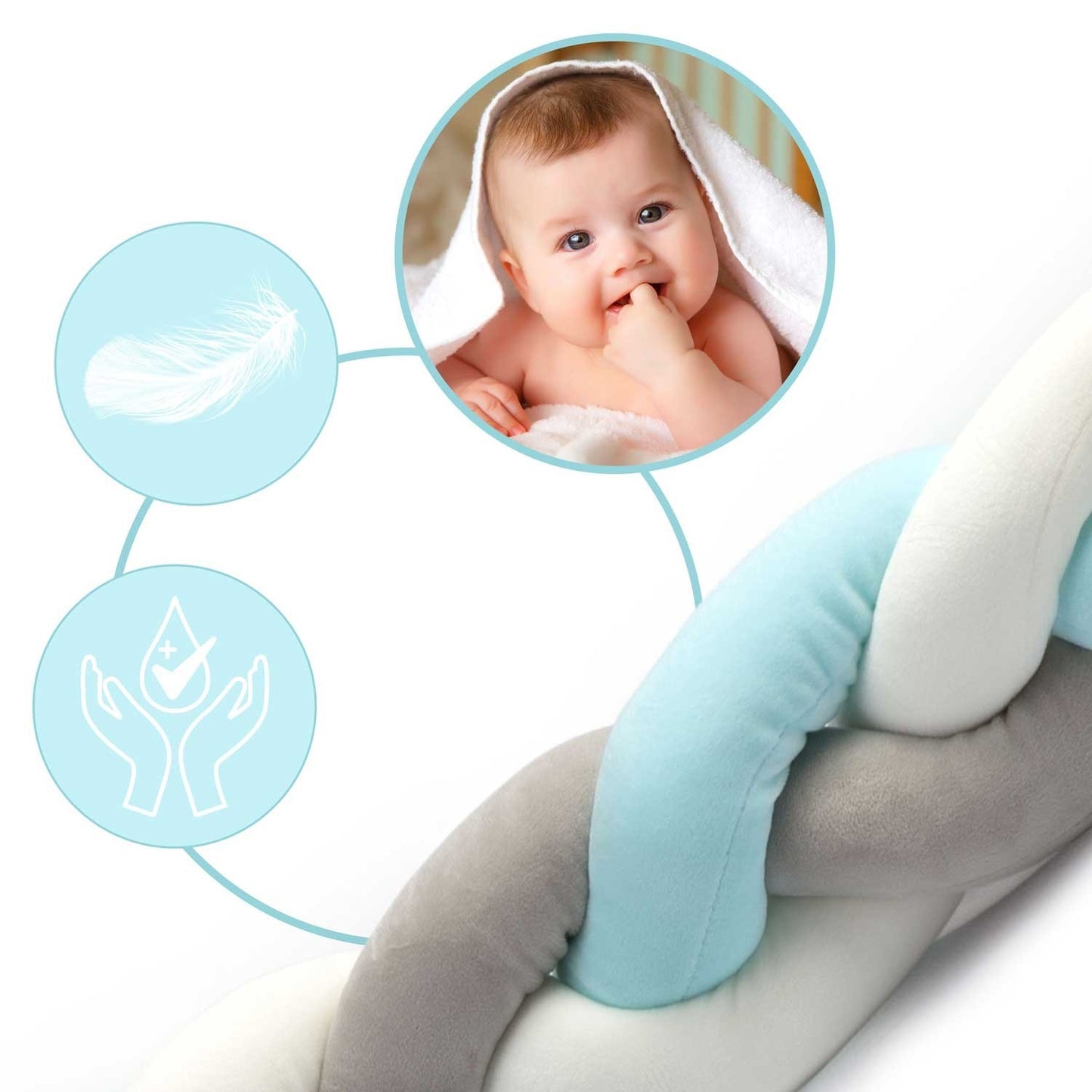 Baby play cover Ricokids 2m - blue/grey