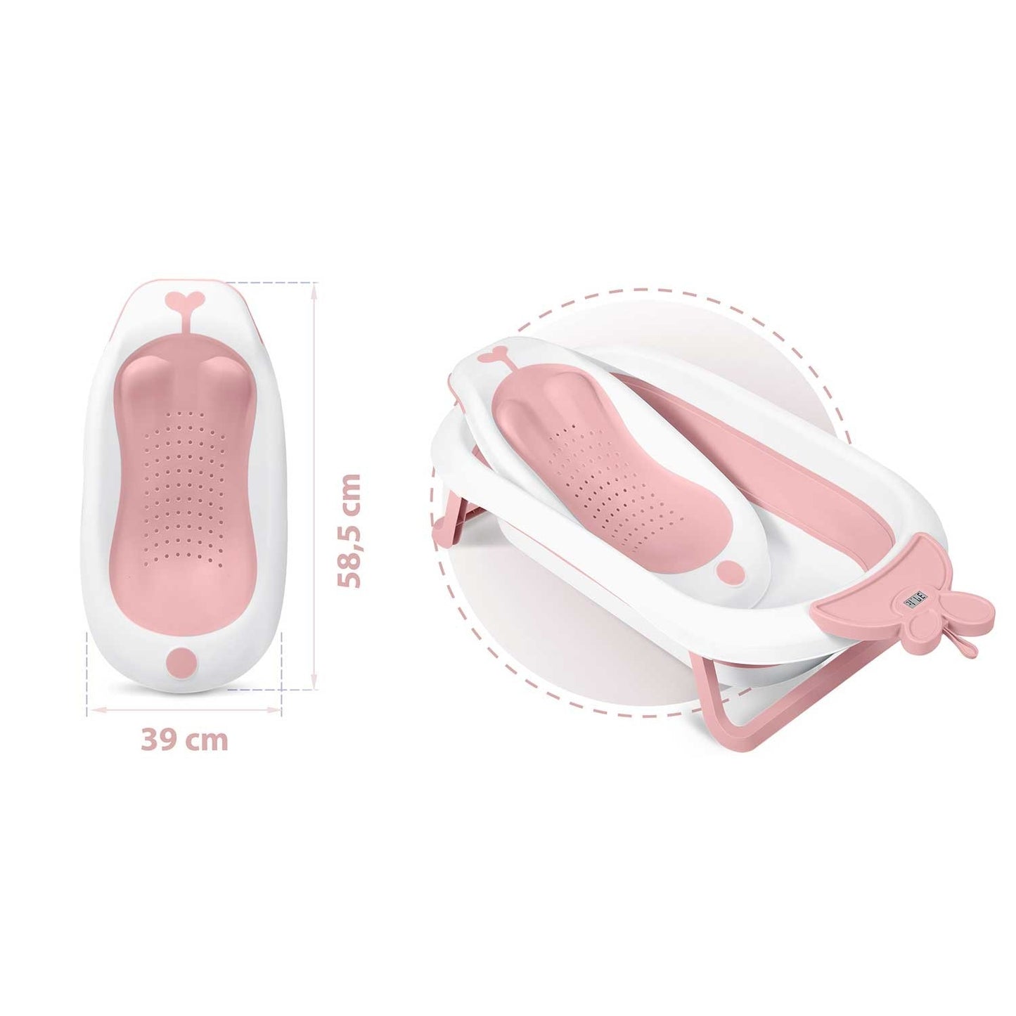 Baby support for bathtub Ricokids white/pink