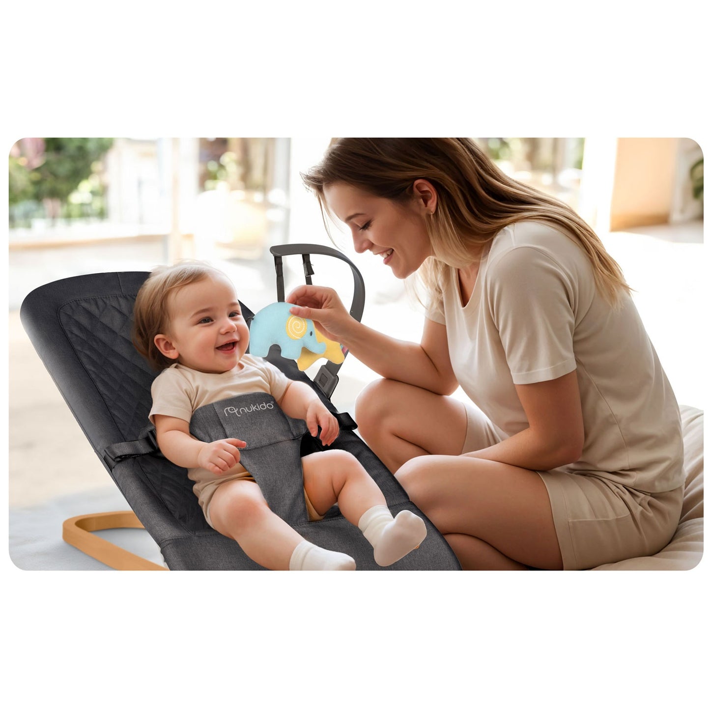Baby swing with toys NK-52 Nukido - Anthracite
