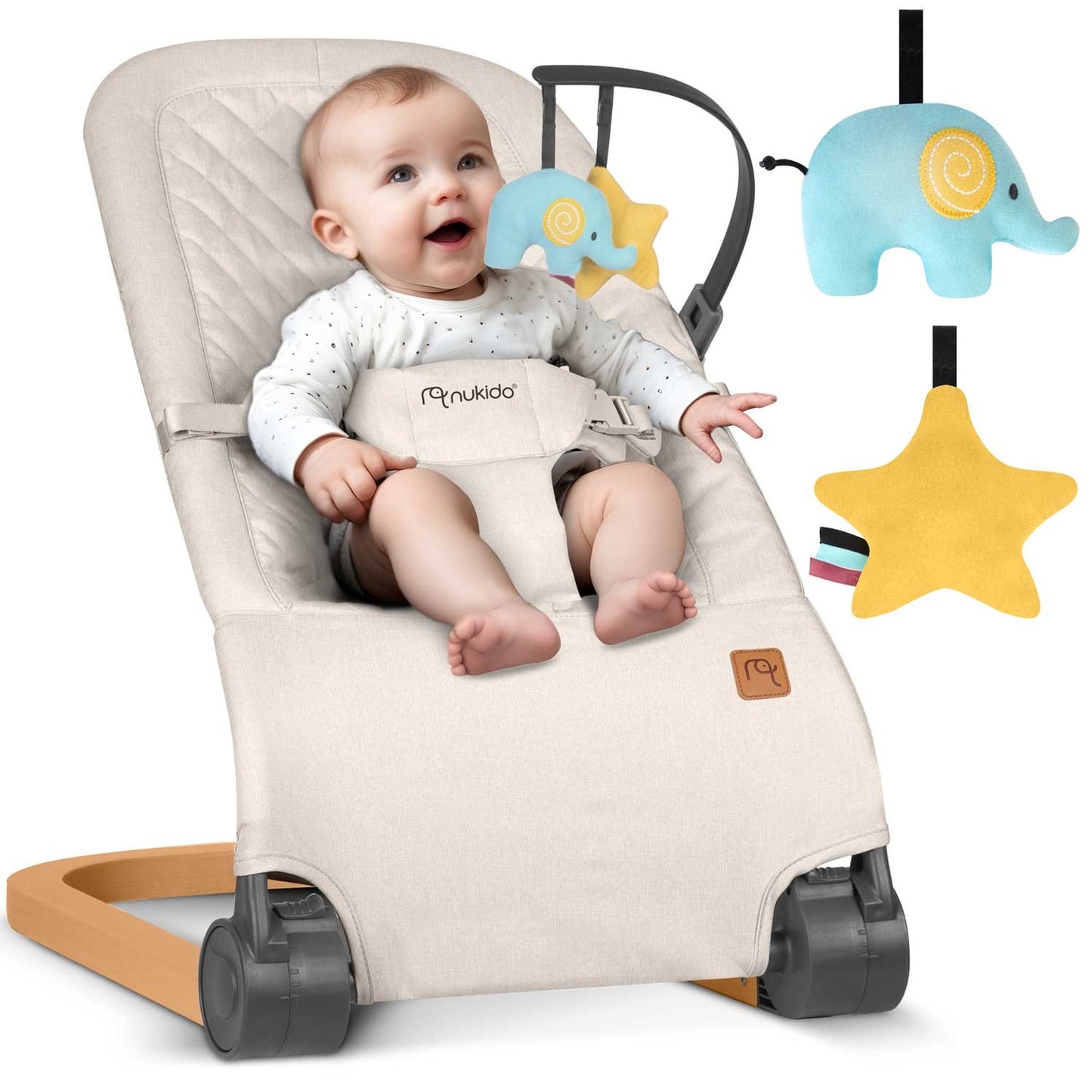 Baby swing with toys NK-52 Nukido - beige